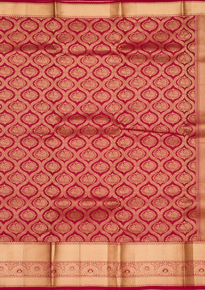 Dark Maroon Zariwork Pure Silk Saree