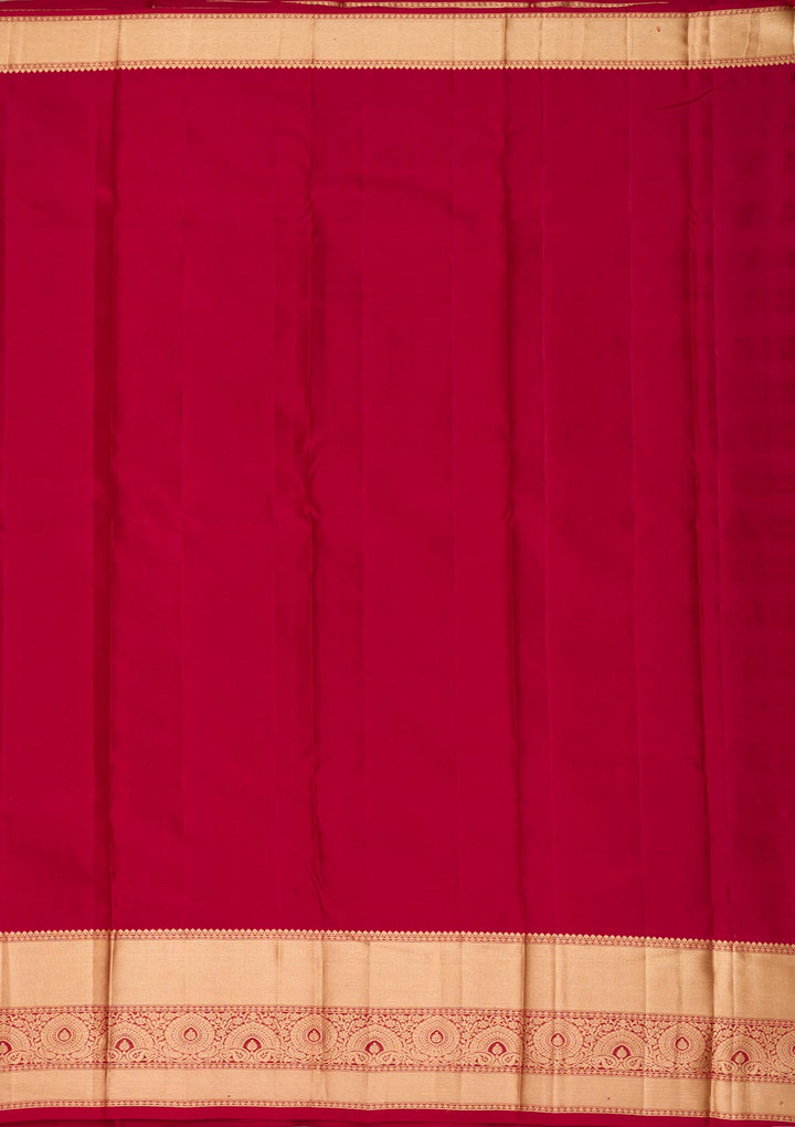 Dark Maroon Zariwork Pure Silk Saree