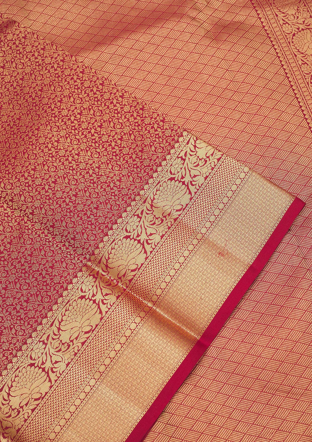 Dark Maroon Zariwork Pure Silk Saree