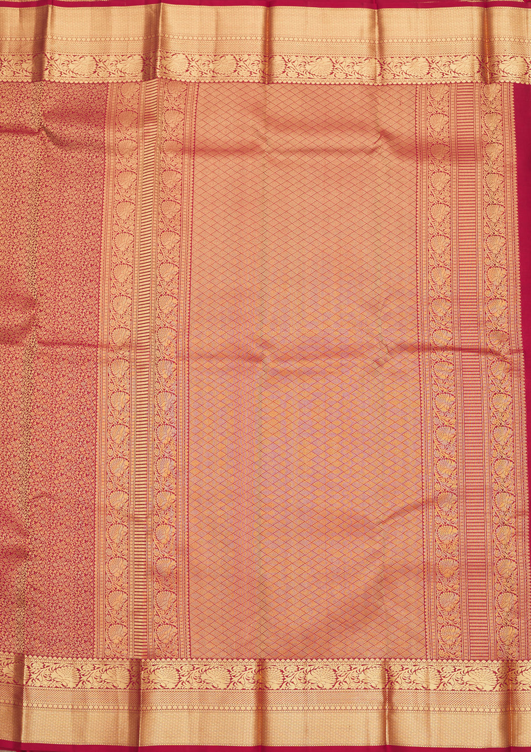 Dark Maroon Zariwork Pure Silk Saree