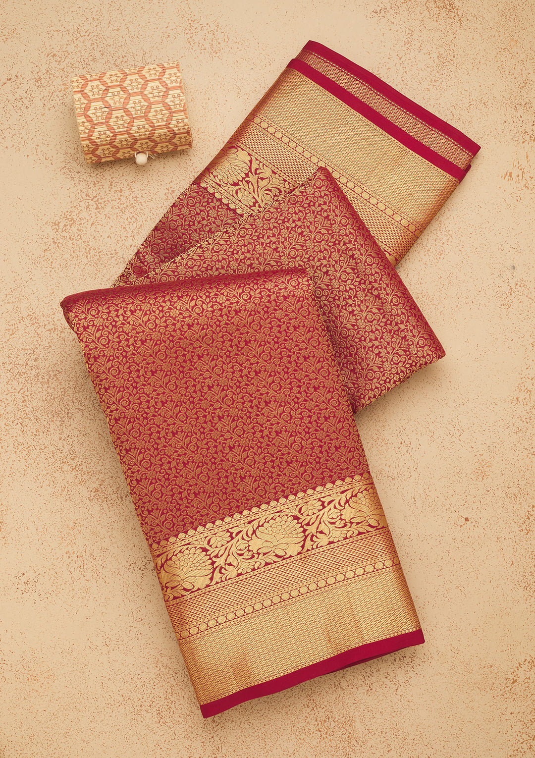 Dark Maroon Zariwork Pure Silk Saree