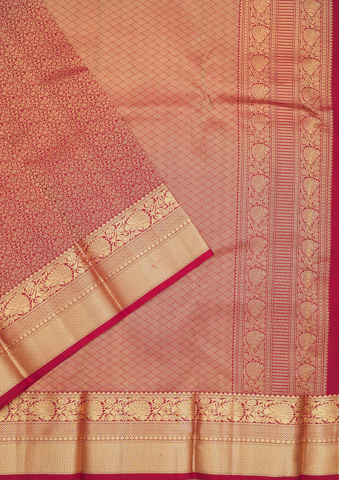 Dark Maroon Zariwork Pure Silk Saree