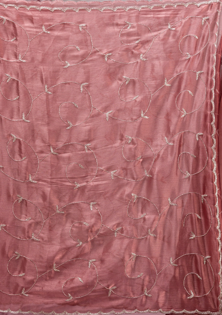 Onion Pink Cutdana Georgette Saree