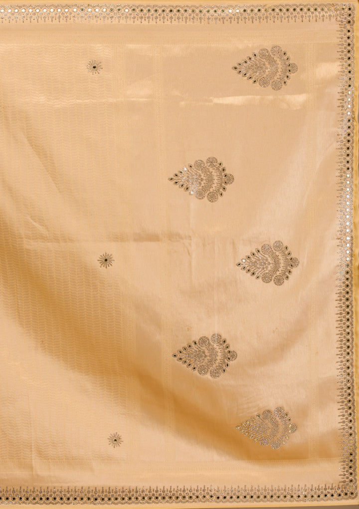 Gold Mirrorwork Soft Silk Saree
