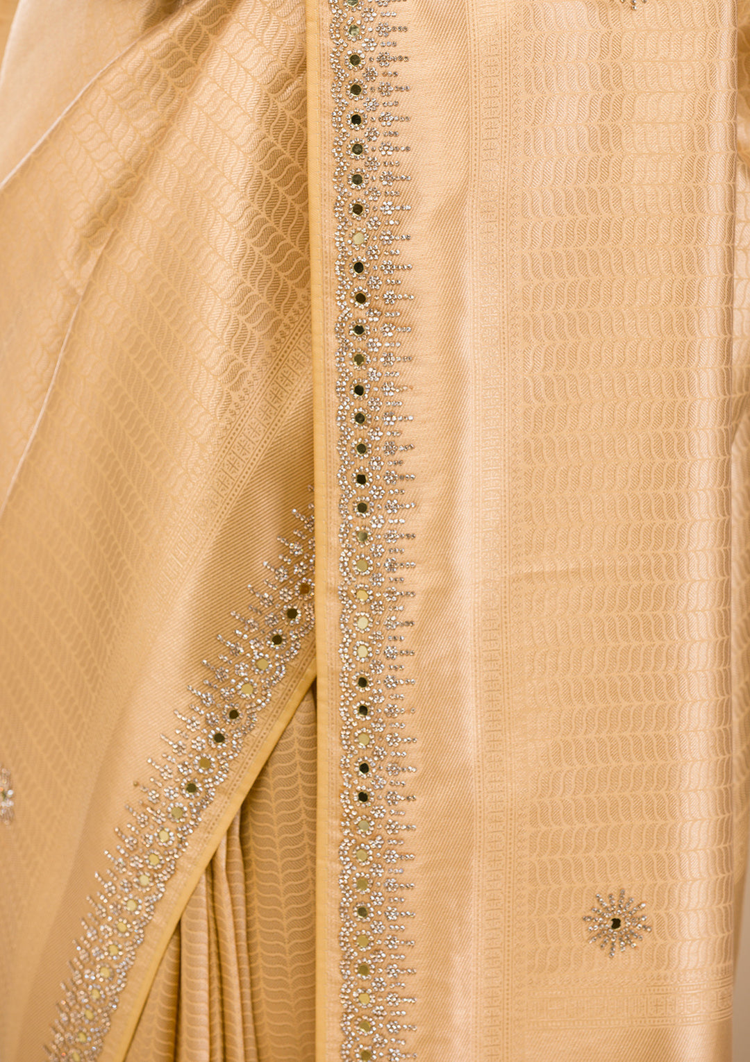 Gold Mirrorwork Soft Silk Saree