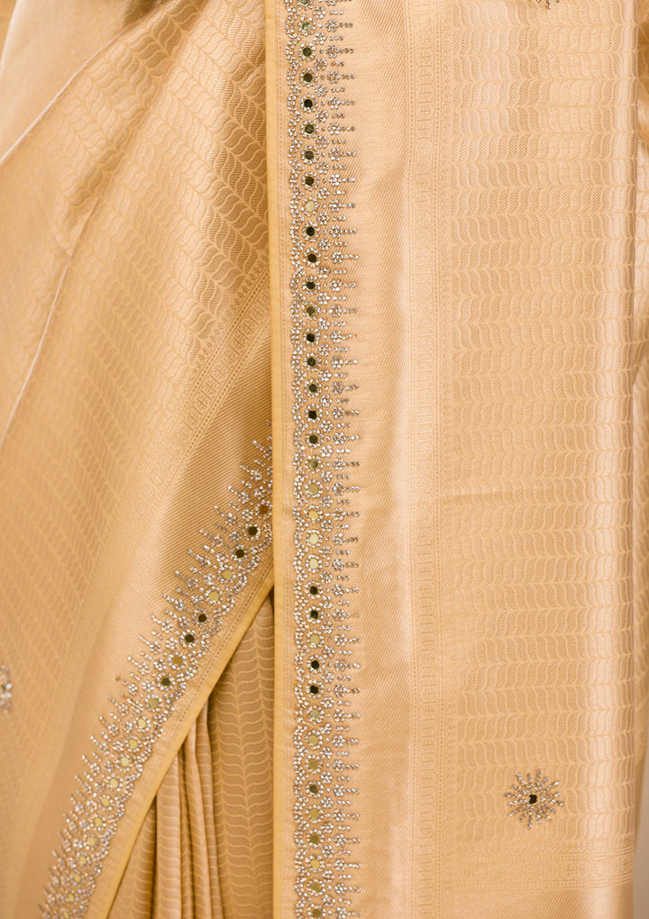 Gold Mirrorwork Soft Silk Saree