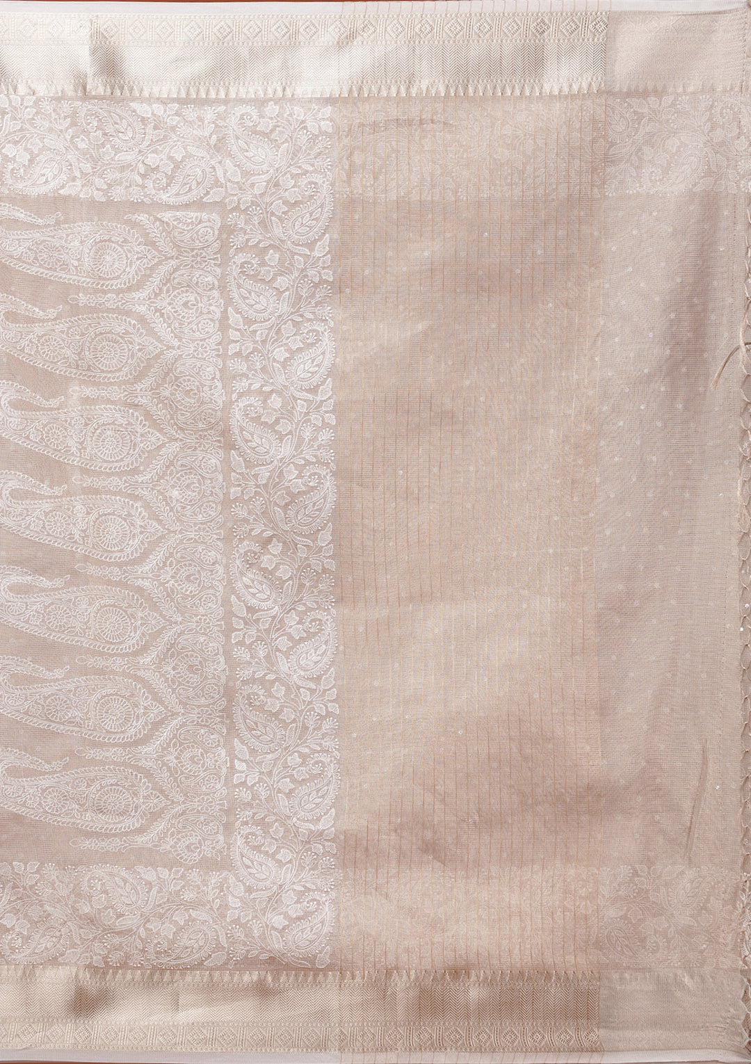 Gold Silver Zariwork Tissue Saree