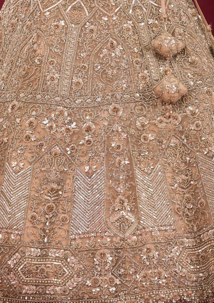 Gold Stonework Net Readymade Lehenga