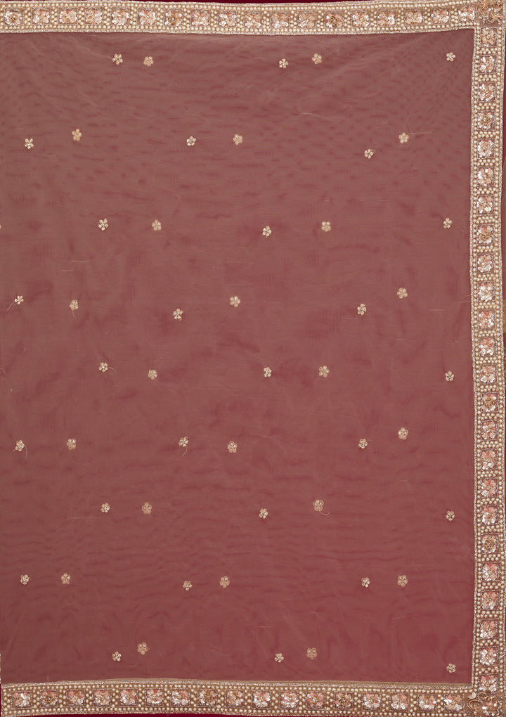 Gold Stonework Net Readymade Lehenga