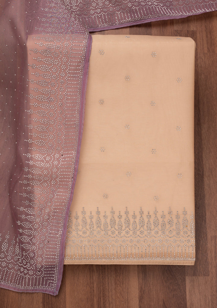 Gold Swarovski Tissue Unstitched Salwar Suit