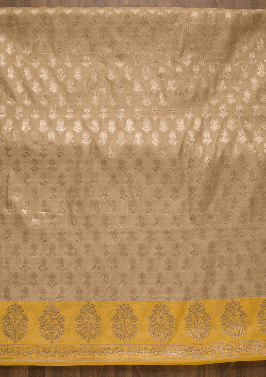 Gold Zariwork Banarasi Unstitched Salwar Suit