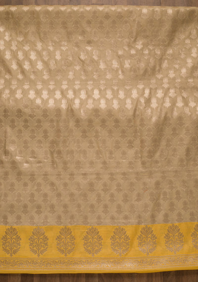 Gold Zariwork Banarasi Unstitched Salwar Suit