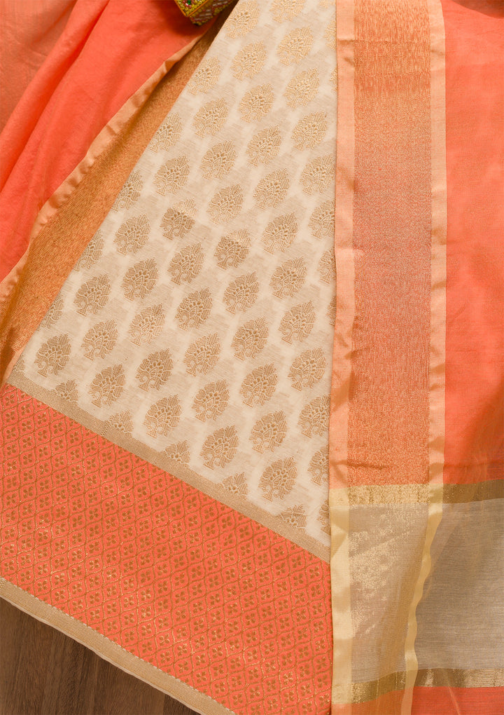 Gold Zariwork Brocade Unstitched Salwar Suit