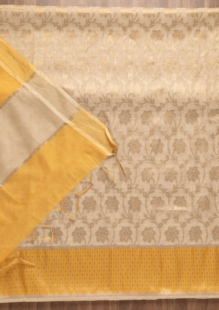 Gold Zariwork Brocade Unstitched Salwar Suit