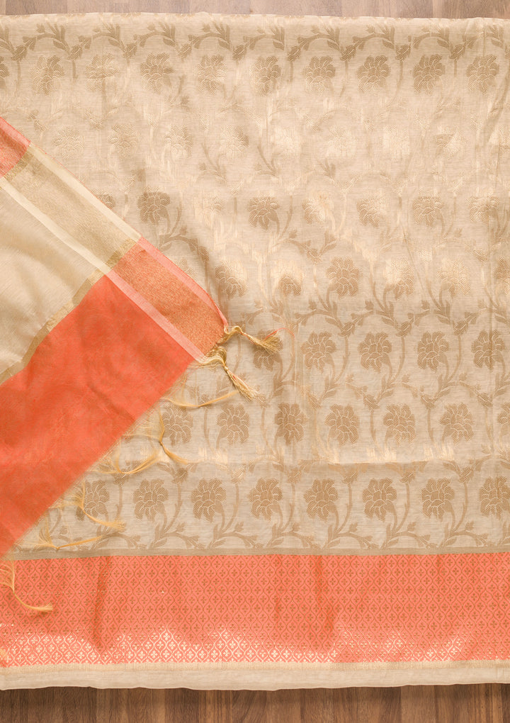 Gold Zariwork Brocade Unstitched Salwar Suit