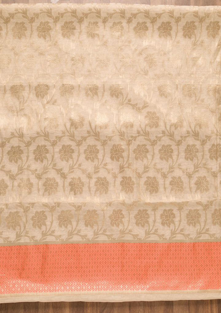 Gold Zariwork Brocade Unstitched Salwar Suit