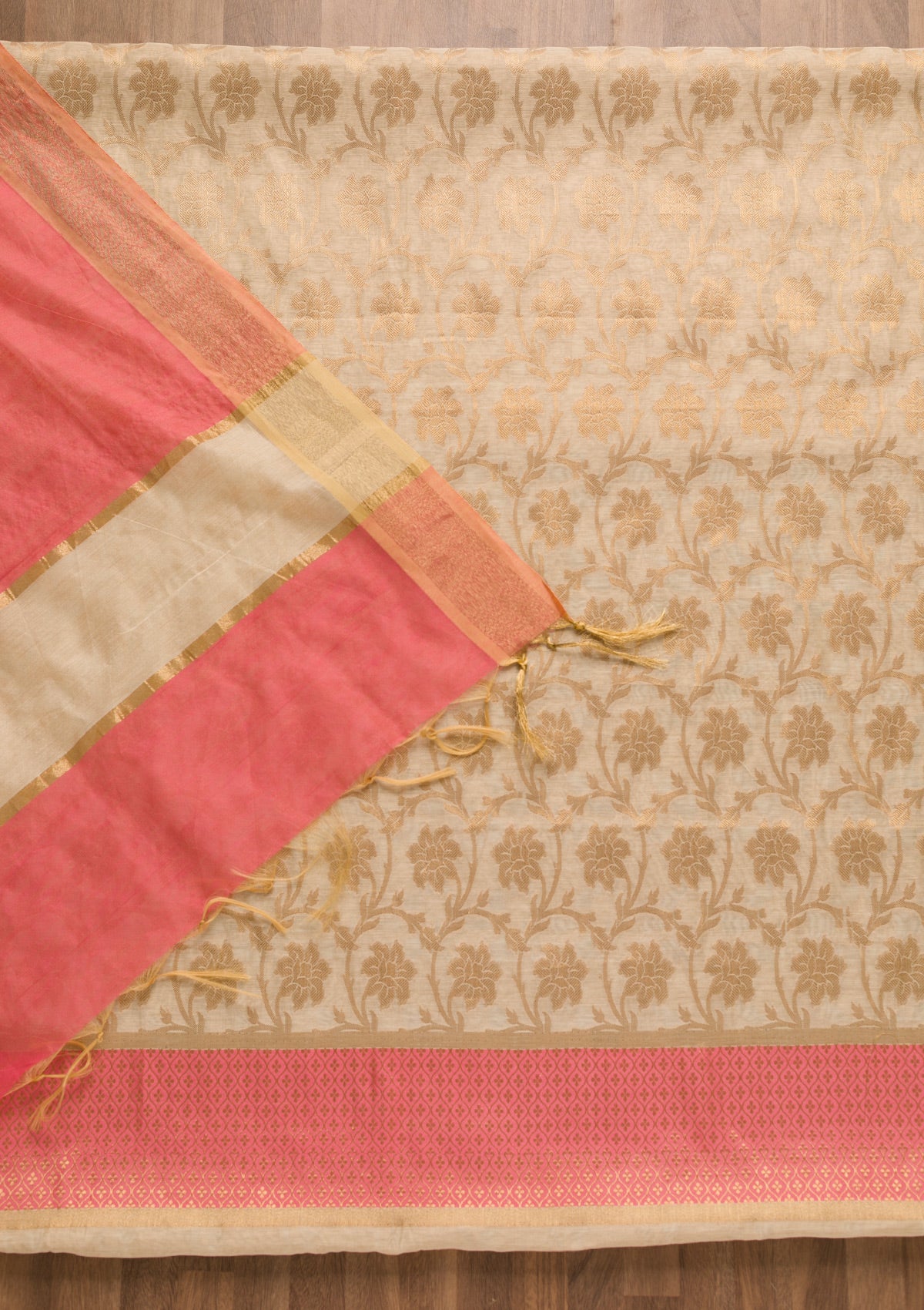 Gold Zariwork Brocade Unstitched Salwar Suit