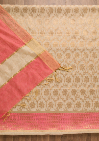 Gold Zariwork Brocade Unstitched Salwar Suit