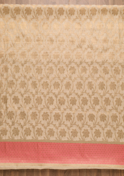 Gold Zariwork Brocade Unstitched Salwar Suit
