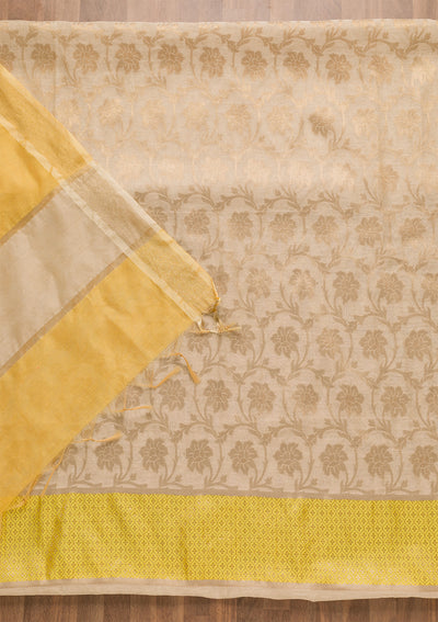 Gold Zariwork Brocade Unstitched Salwar Suit