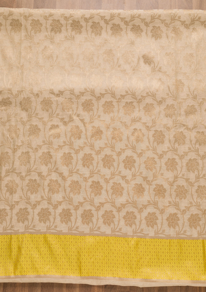 Gold Zariwork Brocade Unstitched Salwar Suit