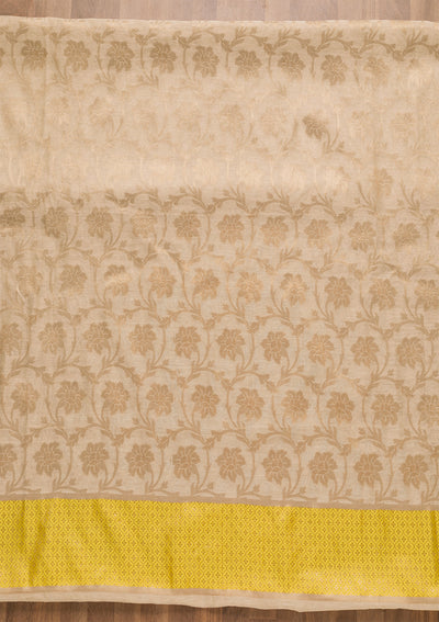 Gold Zariwork Brocade Unstitched Salwar Suit