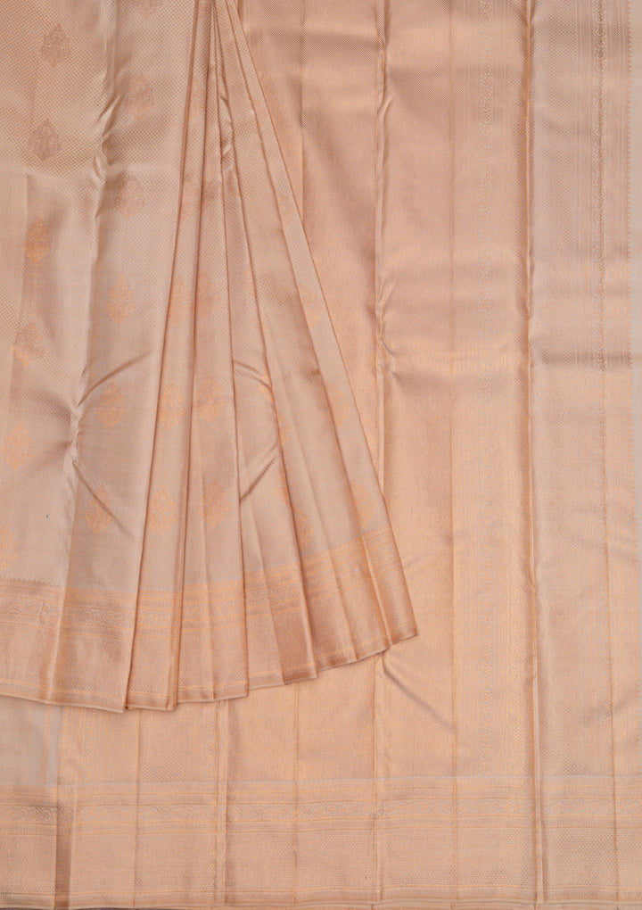 Gold Copper Zariwork Pure Silk Saree