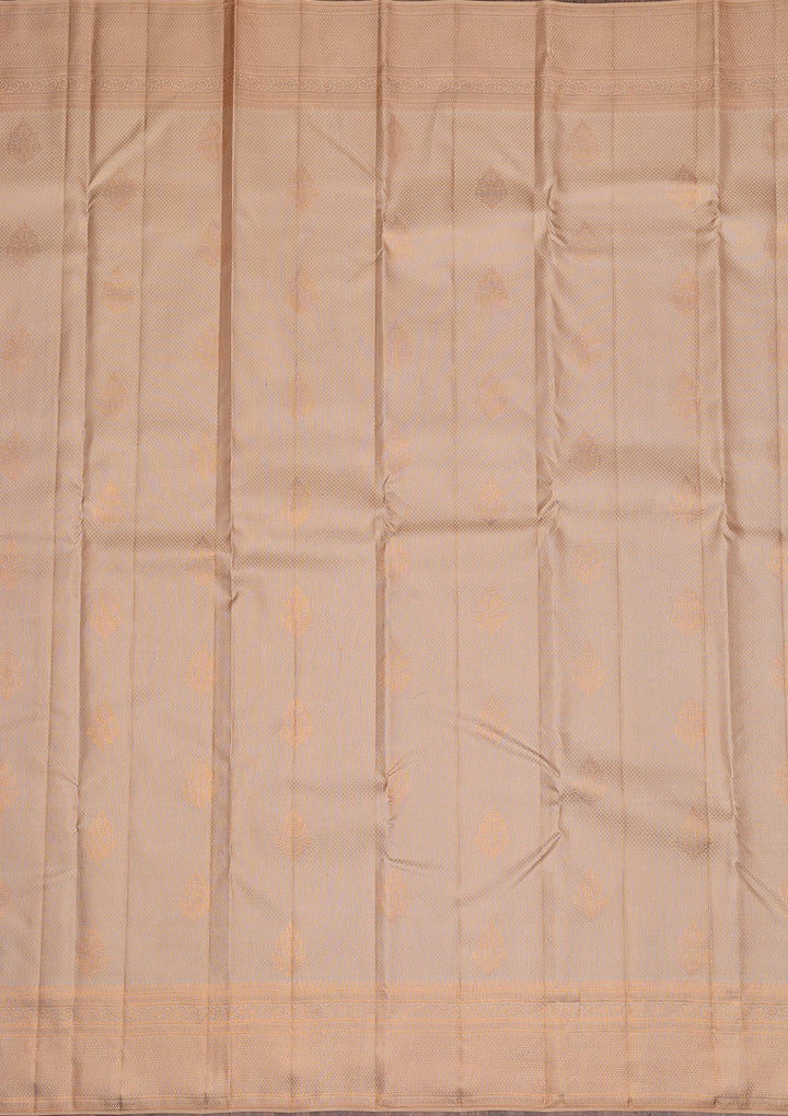 Gold Copper Zariwork Pure Silk Saree