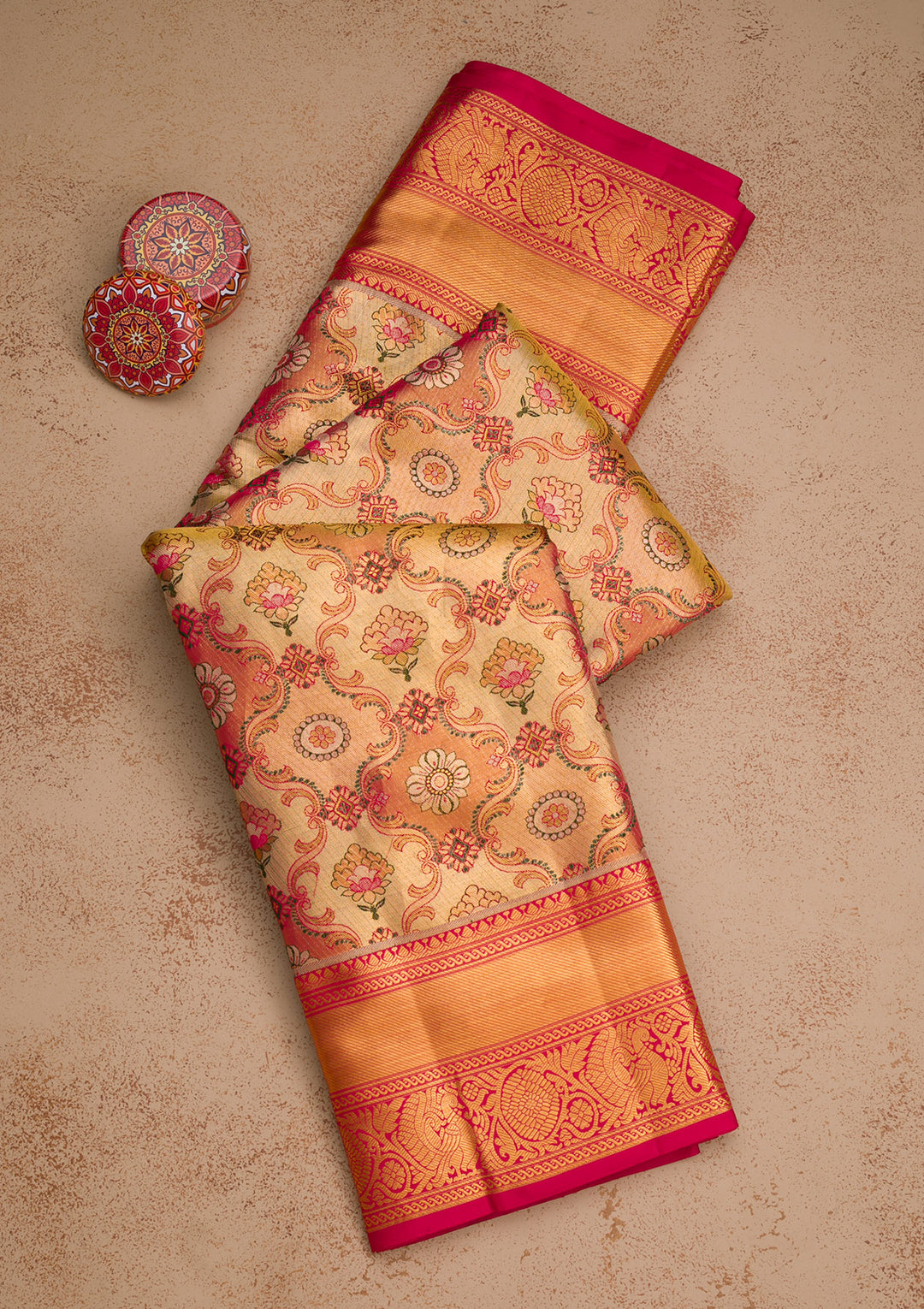 Gold Zariwork Kanjivaram Pure Silk Saree