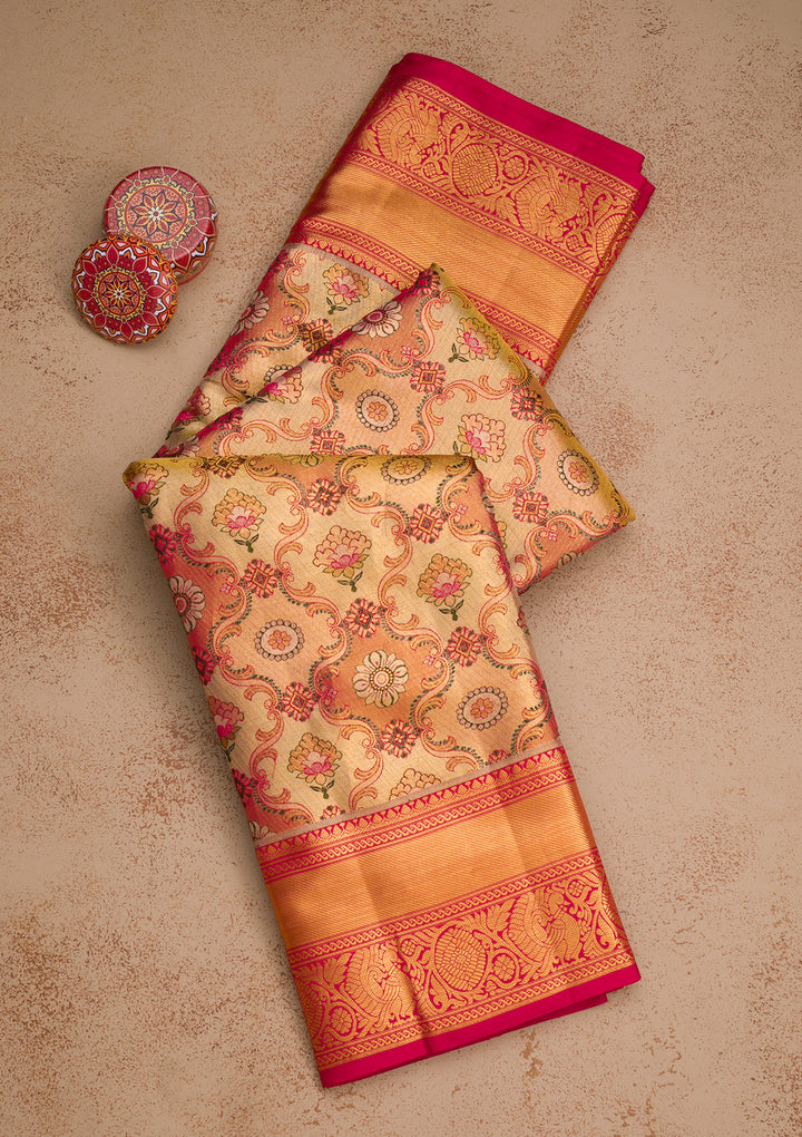 Gold Zariwork Kanjivaram Pure Silk Saree