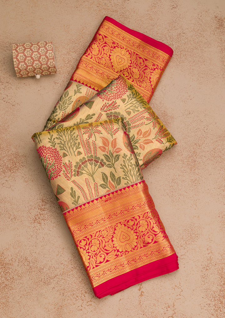 Gold Zariwork Kanjivaram Pure Silk Saree