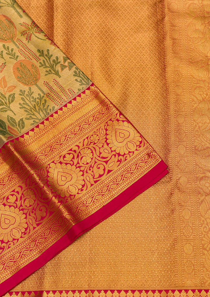 Gold Zariwork Kanjivaram Pure Silk Saree