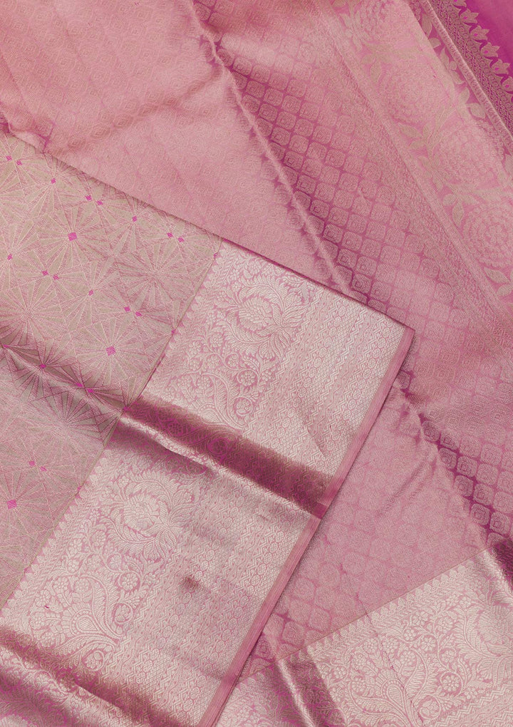 Pink Zariwork Kanjivaram Pure Silk Saree