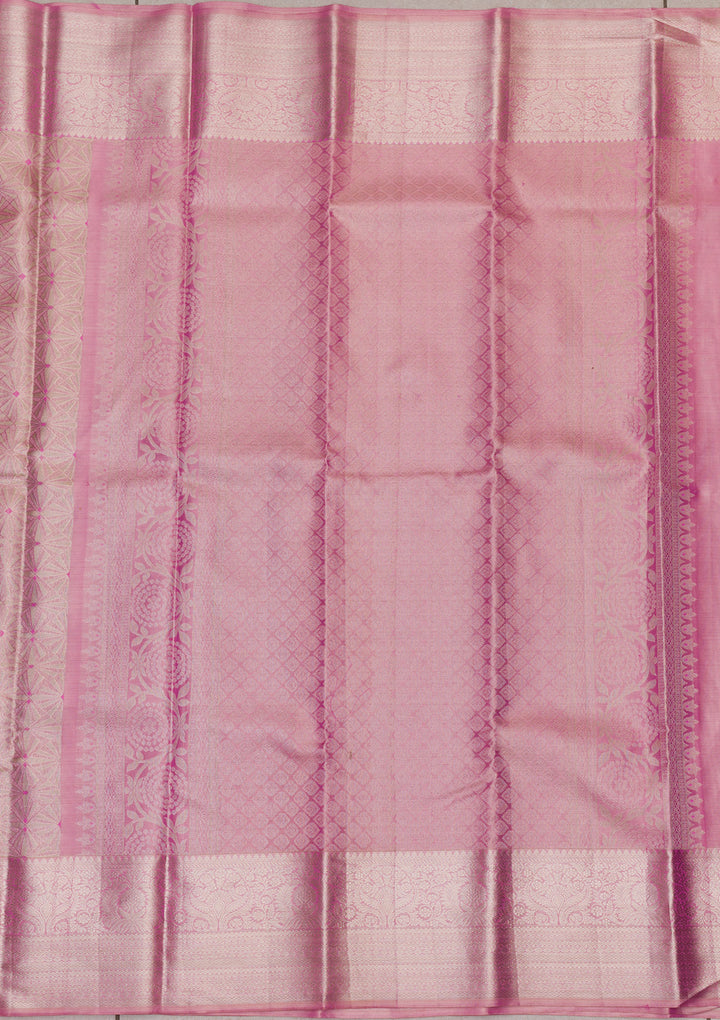 Pink Zariwork Kanjivaram Pure Silk Saree