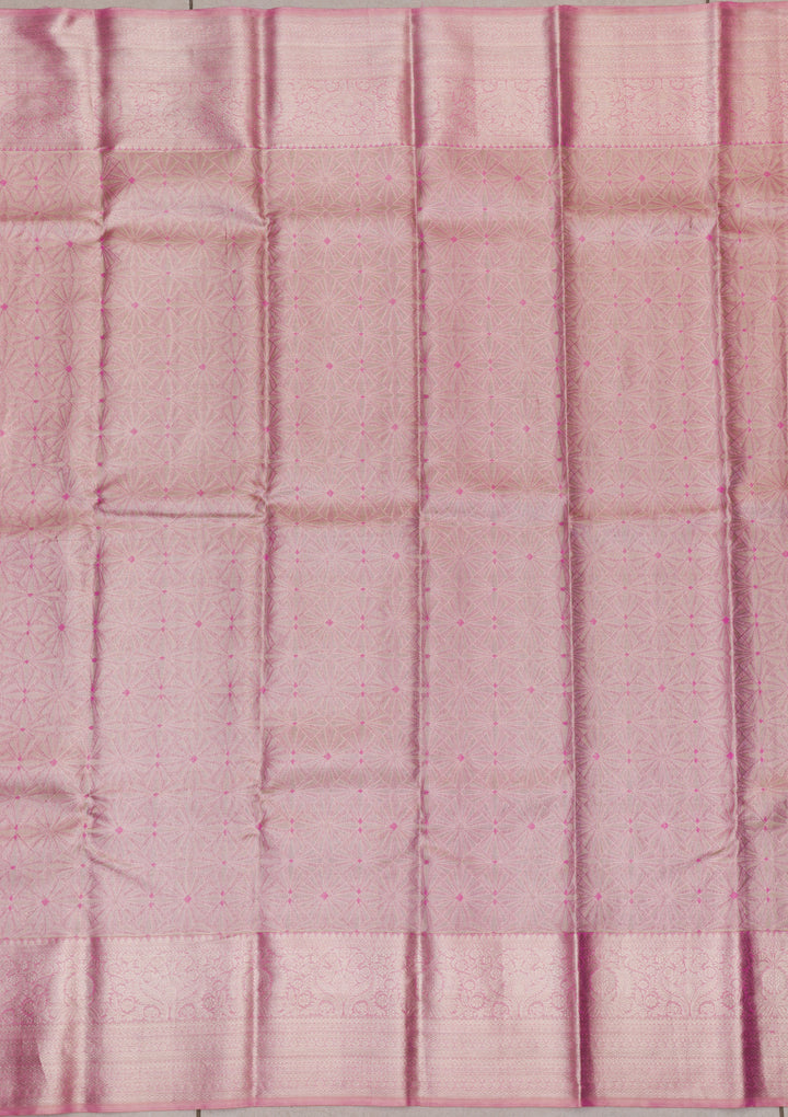 Pink Zariwork Kanjivaram Pure Silk Saree