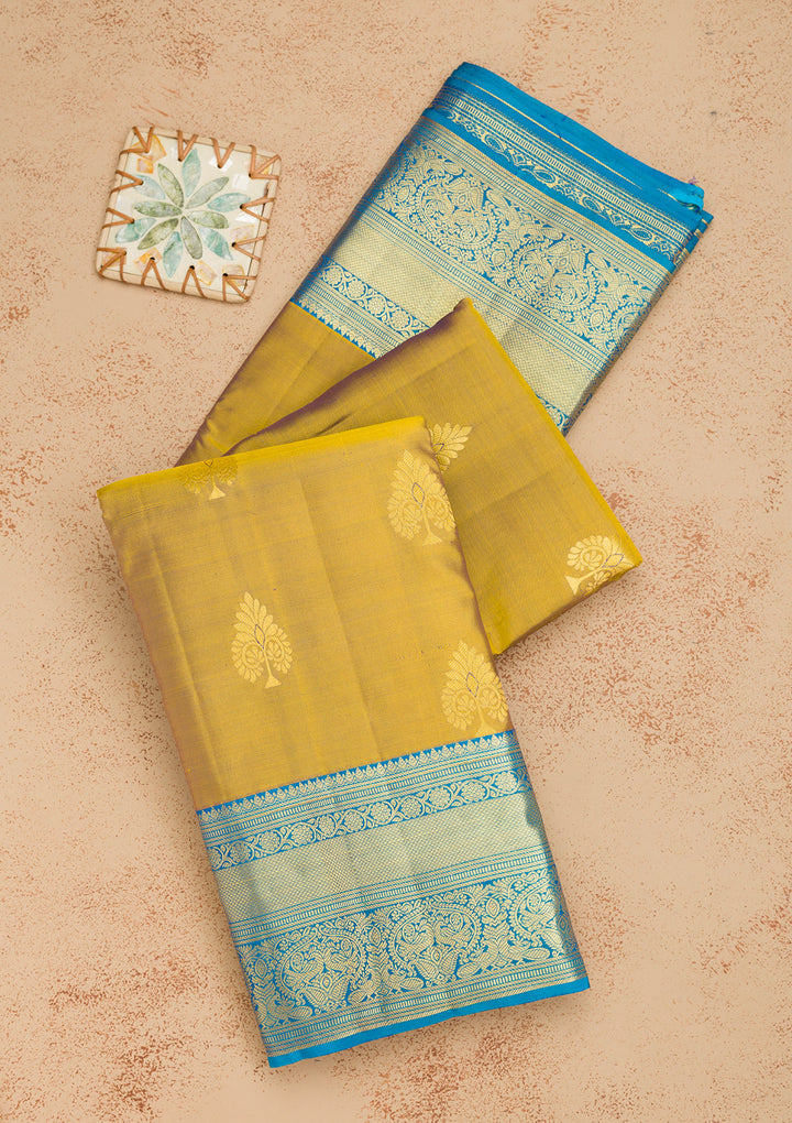 Mehendi Zariwork Banarasi Pure Silk Saree