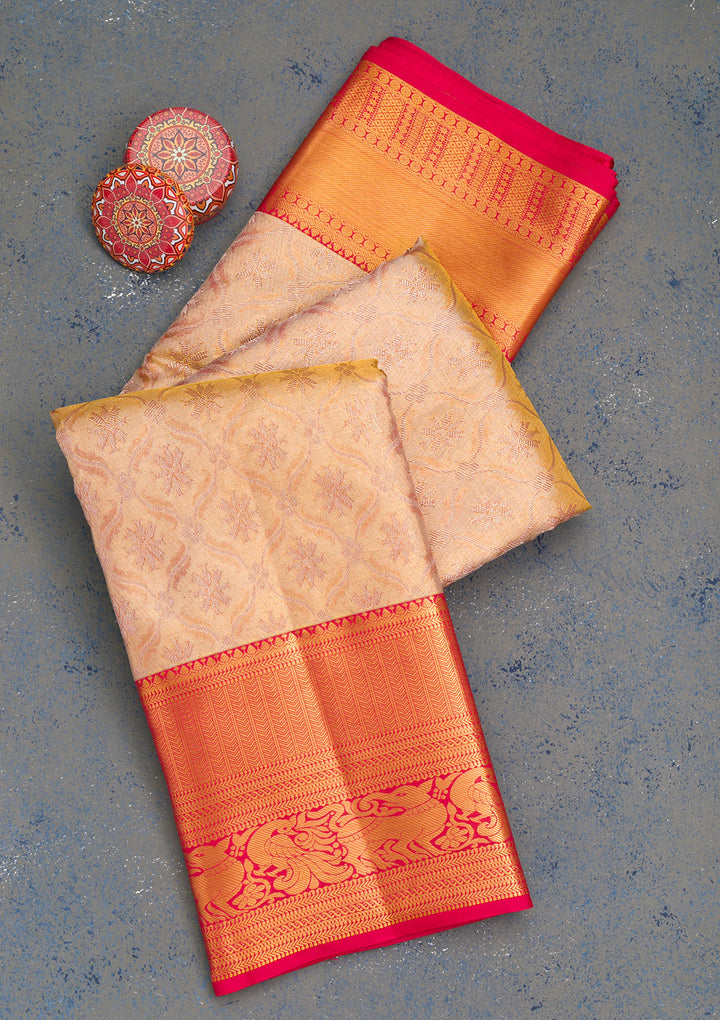 Gold Zariwork Kanjivaram Pure Silk Saree