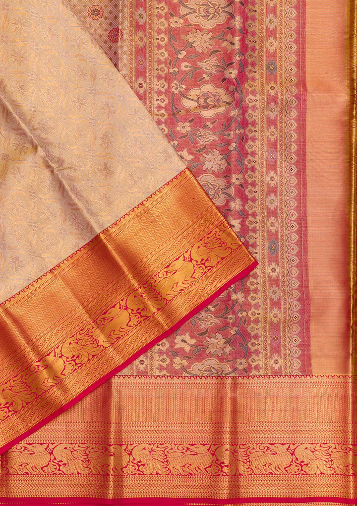 Gold Zariwork Kanjivaram Pure Silk Saree