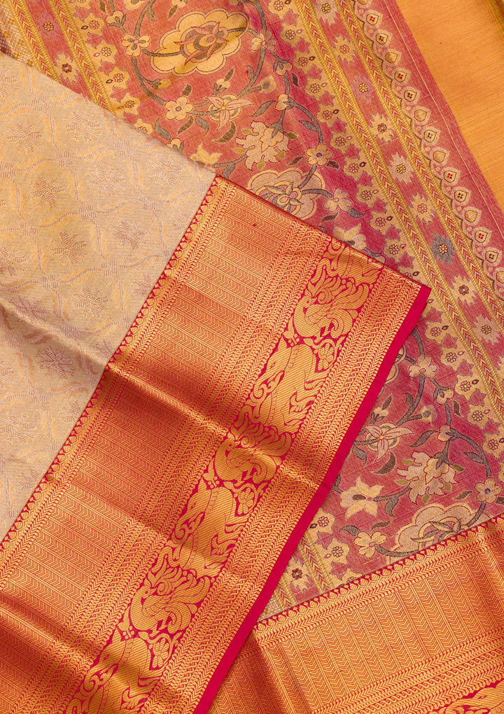 Gold Zariwork Kanjivaram Pure Silk Saree