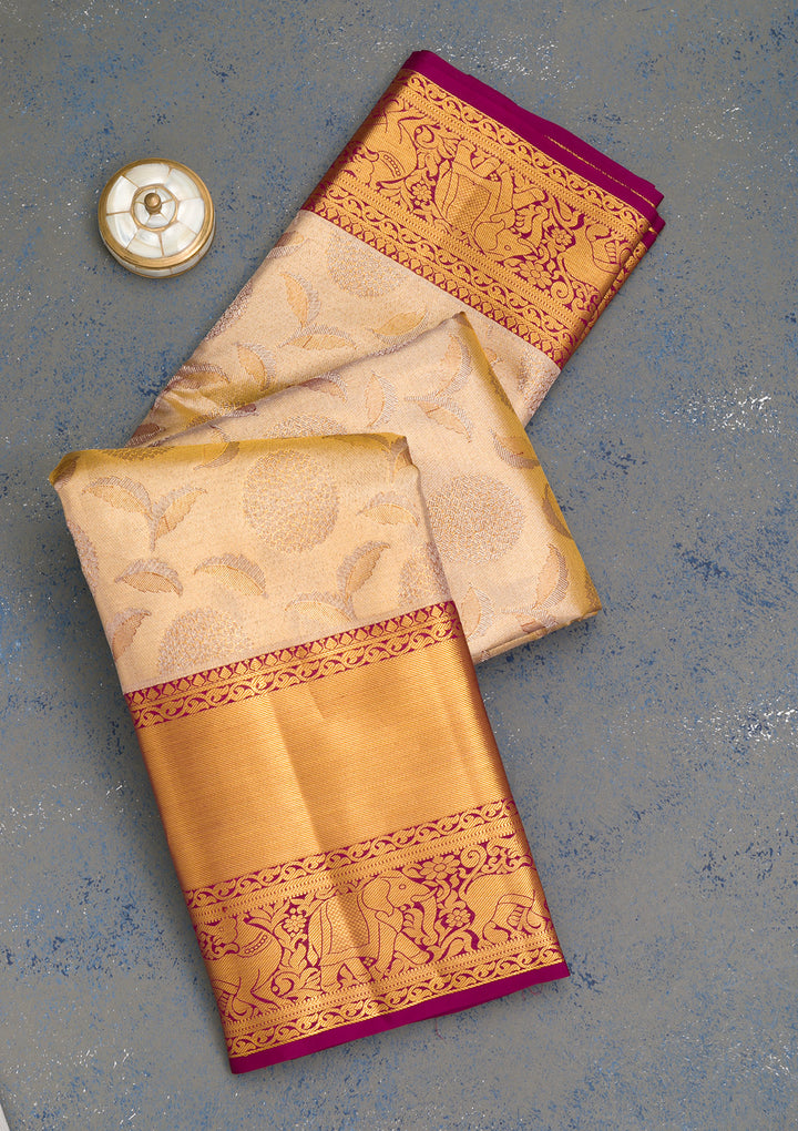 Gold Zariwork Kanjivaram Pure Silk Saree
