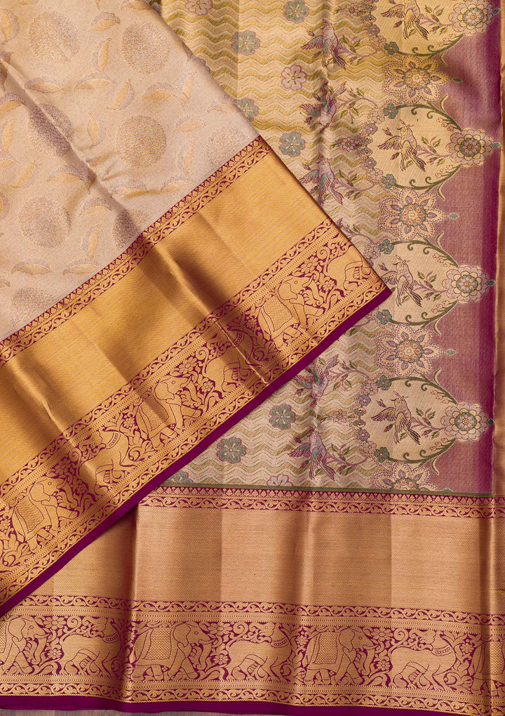 Gold Zariwork Kanjivaram Pure Silk Saree