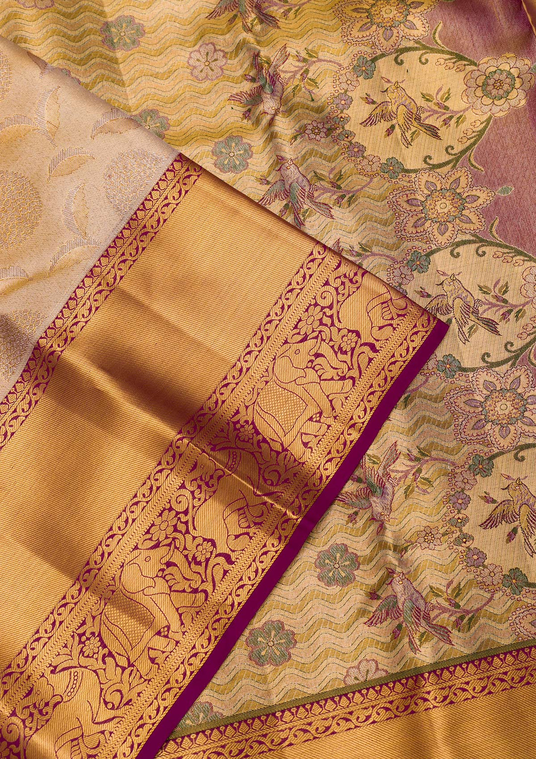 Gold Zariwork Kanjivaram Pure Silk Saree
