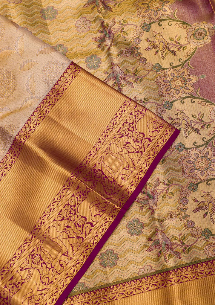 Gold Zariwork Kanjivaram Pure Silk Saree