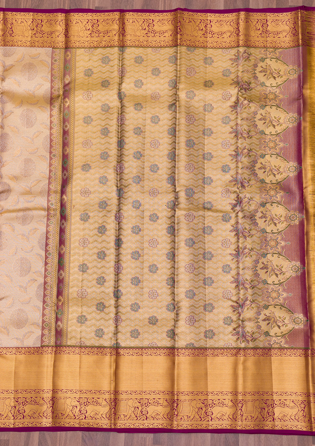 Gold Zariwork Kanjivaram Pure Silk Saree