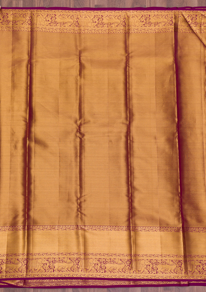 Gold Zariwork Kanjivaram Pure Silk Saree