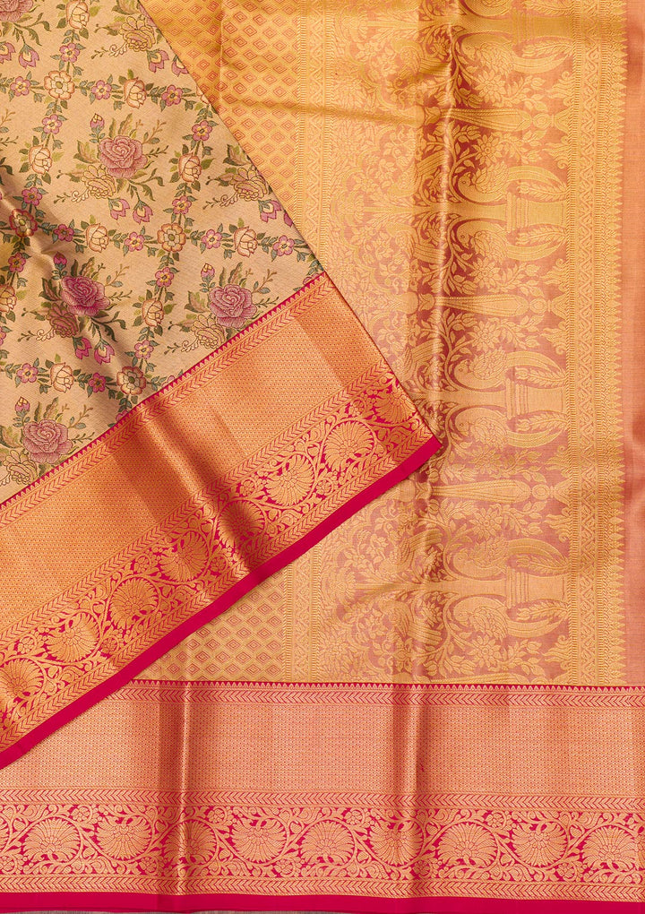 Gold Zariwork Kanjivaram Pure Silk Saree