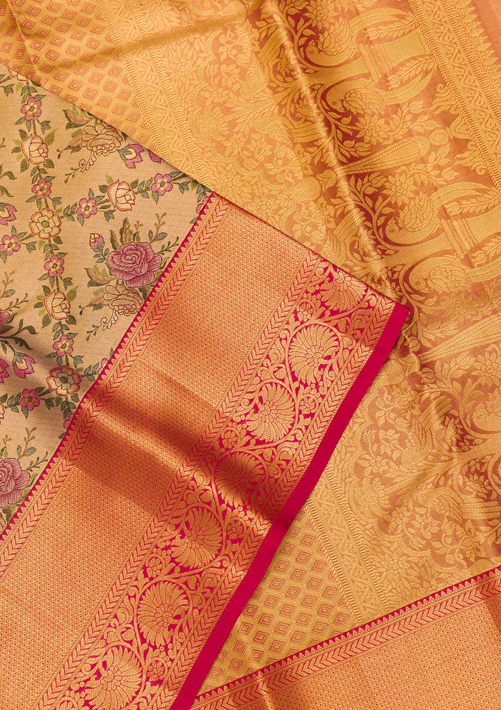 Gold Zariwork Kanjivaram Pure Silk Saree
