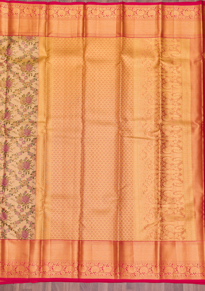 Gold Zariwork Kanjivaram Pure Silk Saree