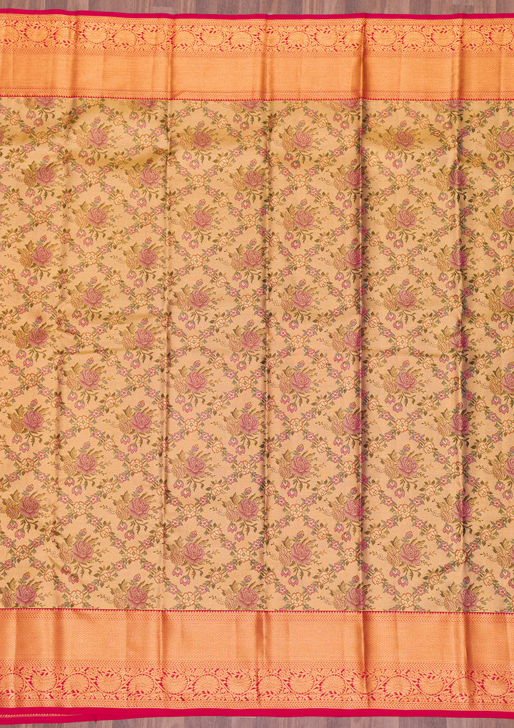 Gold Zariwork Kanjivaram Pure Silk Saree