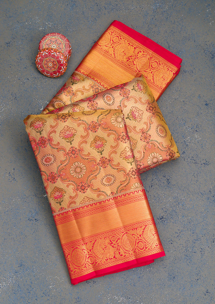 Gold Zariwork Pure Silk Saree